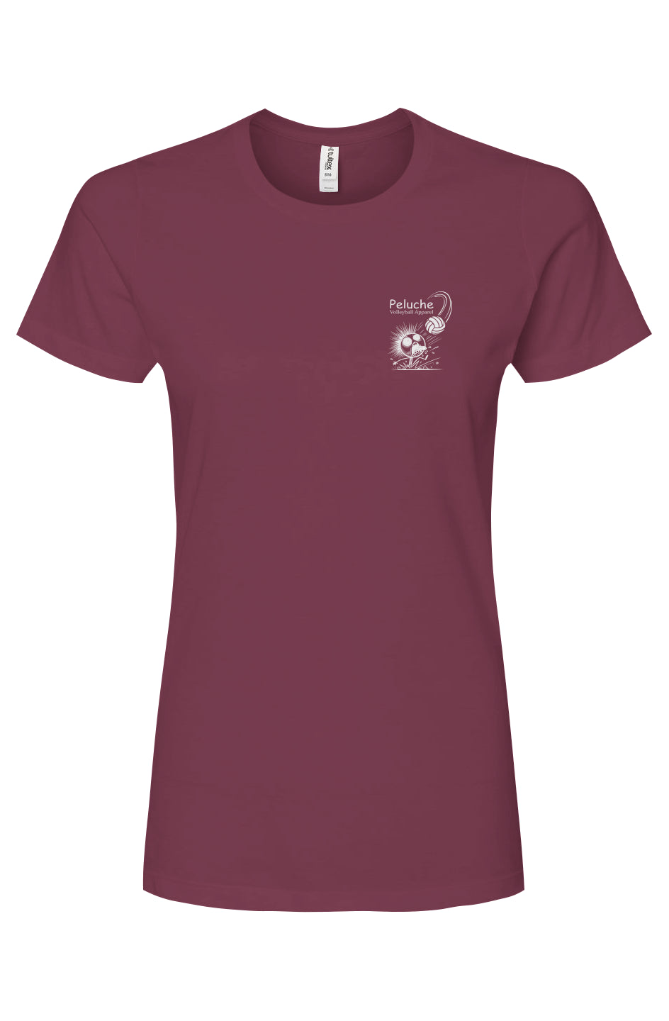 Women&amp;#39;s Premium Cotton T-Shirt Burg/White
